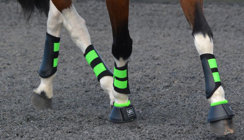 Lime green shop splint boots